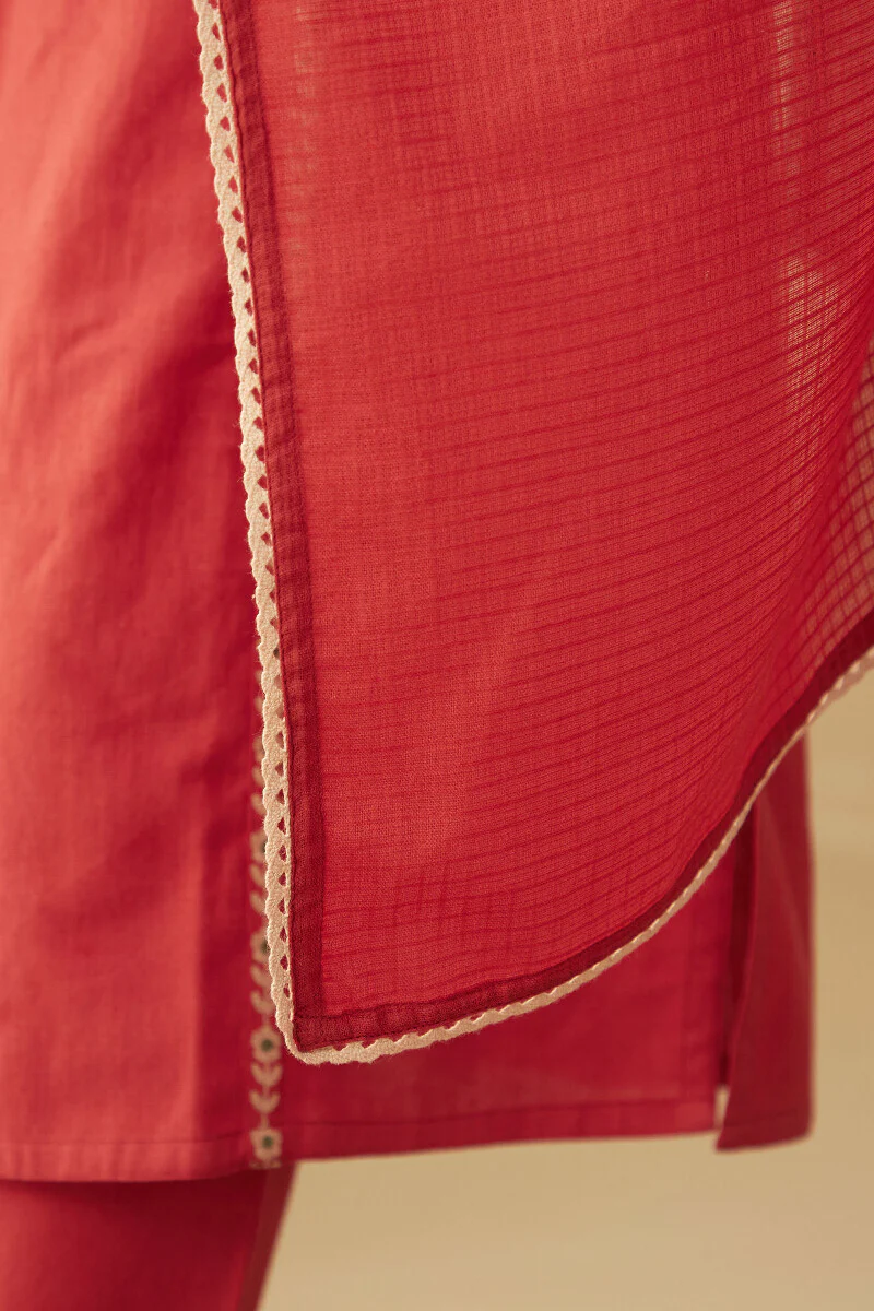 Roza Raima Red Dupatta - Image 4
