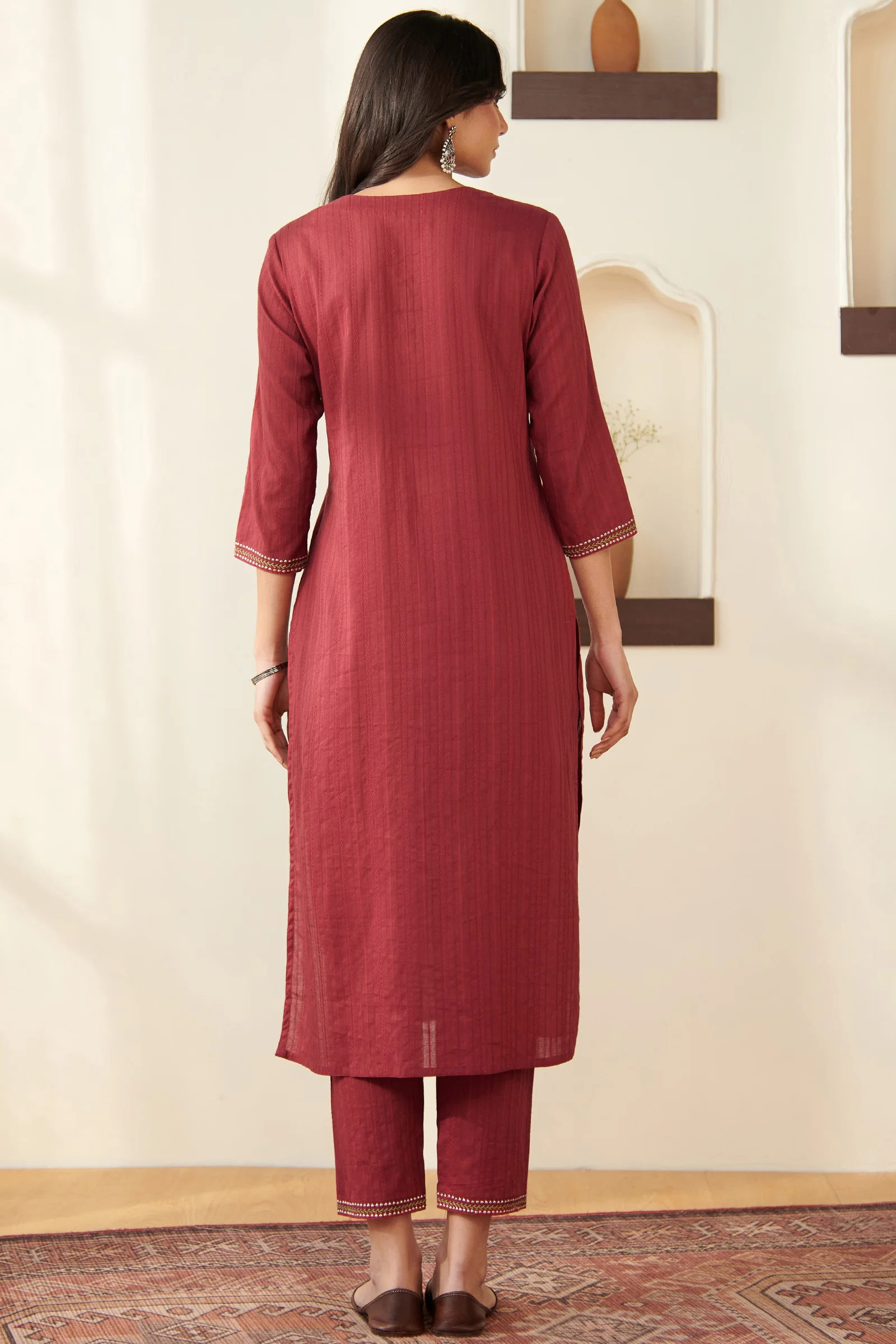 Roza Razia Maroon Kurta - Image 7