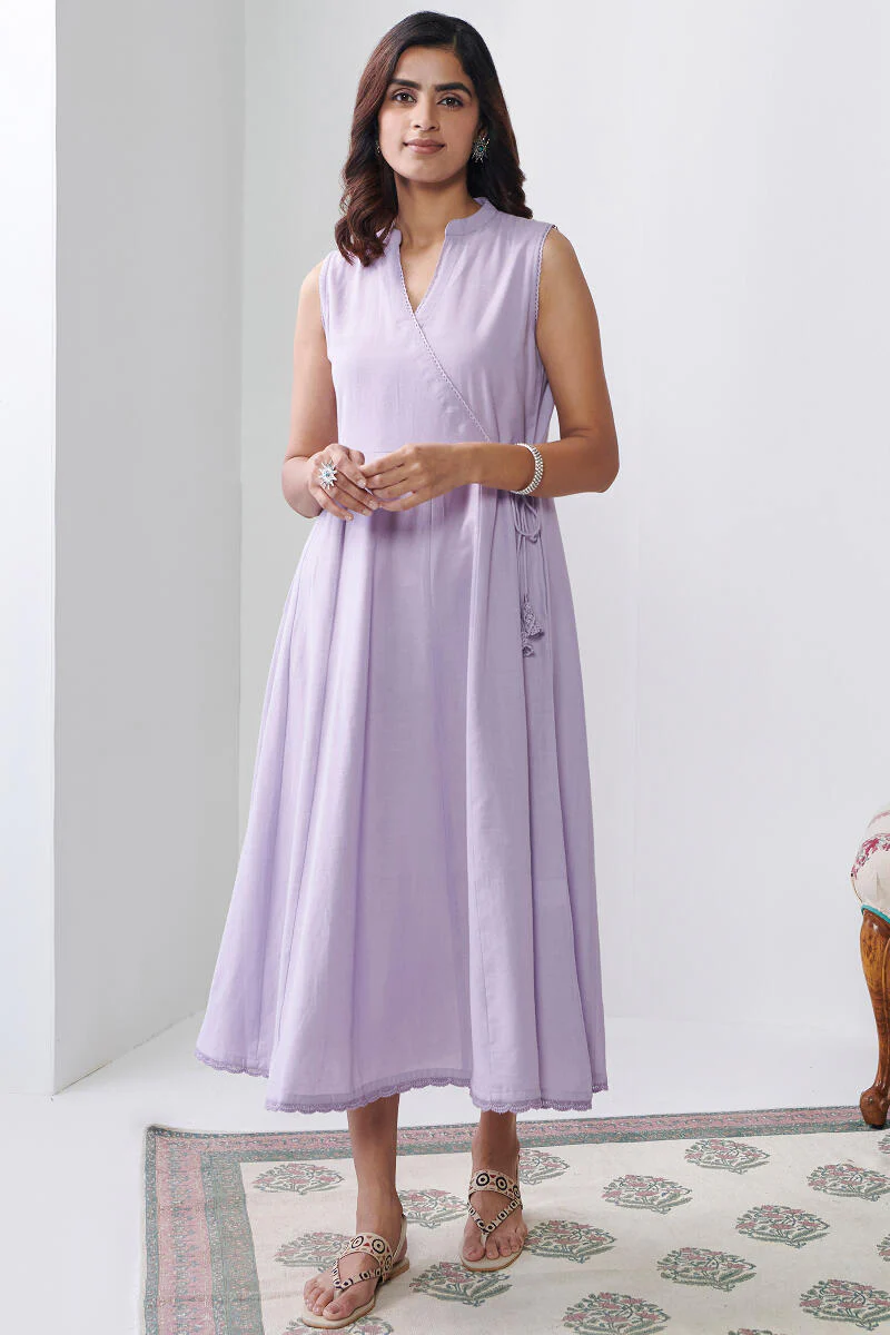 Roza Sabia Lilac Handloom Dress - Image 2