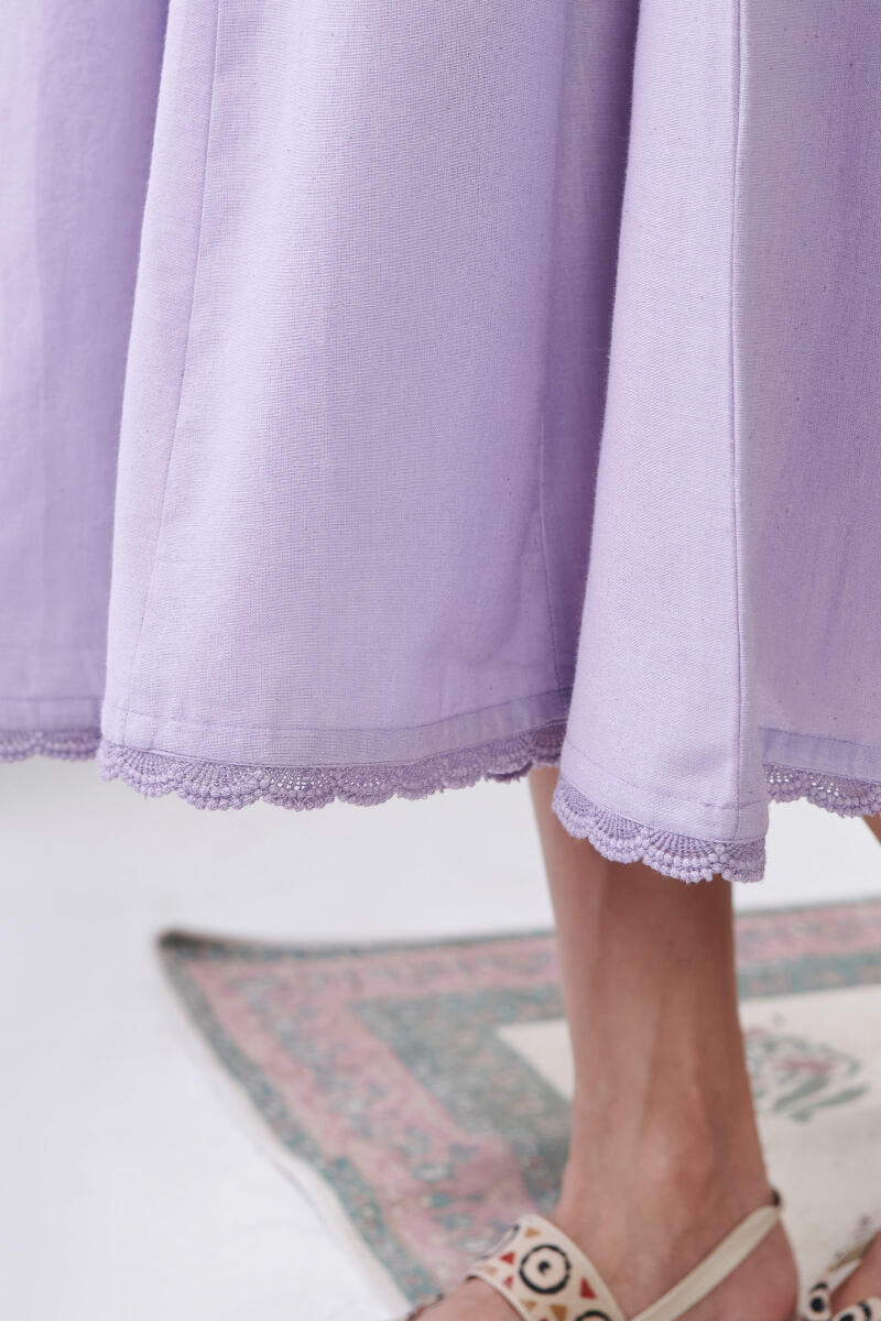 Roza Sabia Lilac Handloom Dress - Image 5