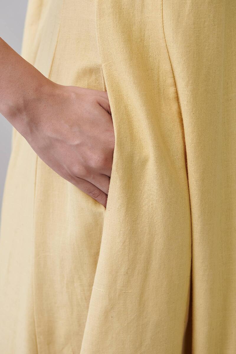 Roza Sabia Yellow Handloom Dress - Image 6