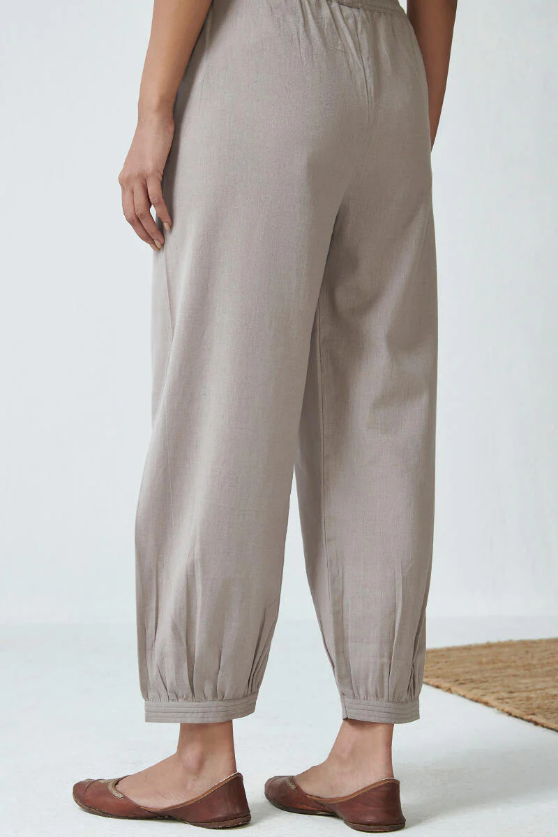 Roza Sage Grey Flex Cotton Izhaar Pants - Image 4