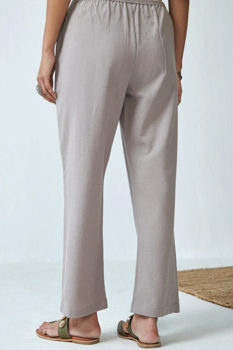 Roza Sage Grey Flex Cotton Pants - Image 5