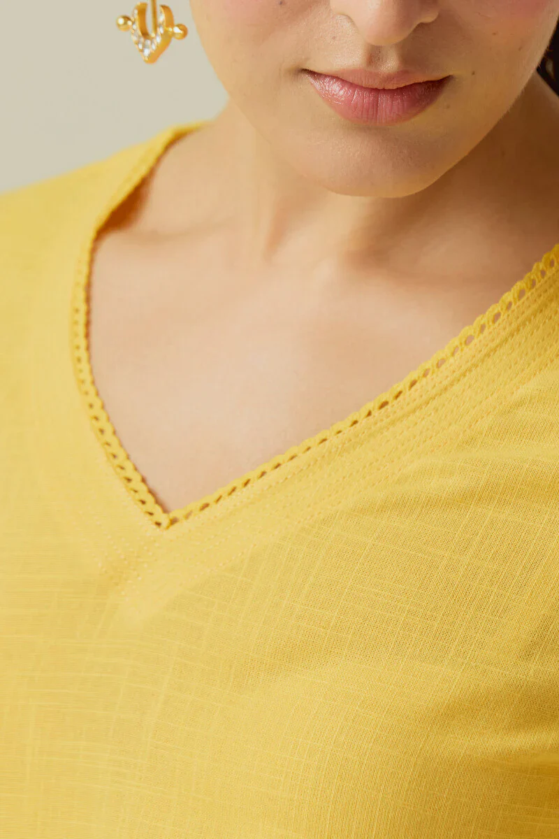 Surplus: Roza Sahira Yellow Kurta - Image 4