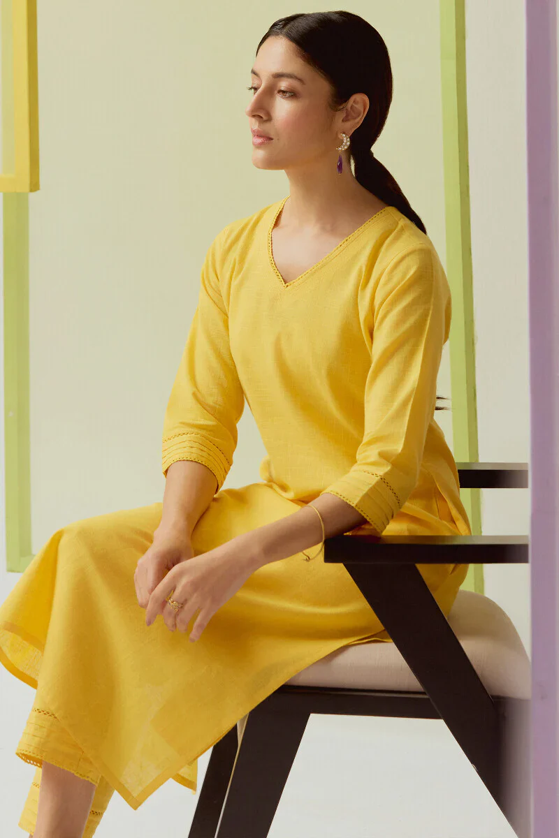 Surplus: Roza Sahira Yellow Kurta - Image 7
