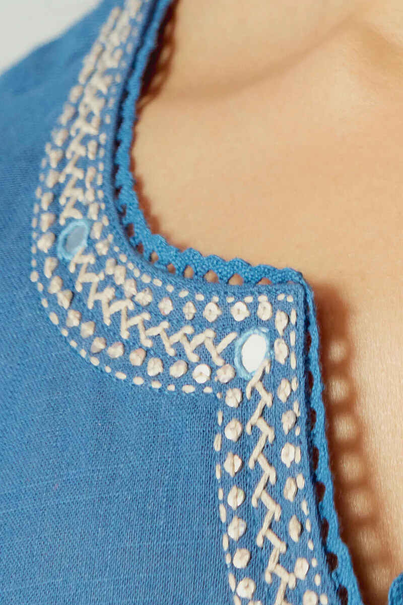 Roza Samaira Blue Kurta - Image 2