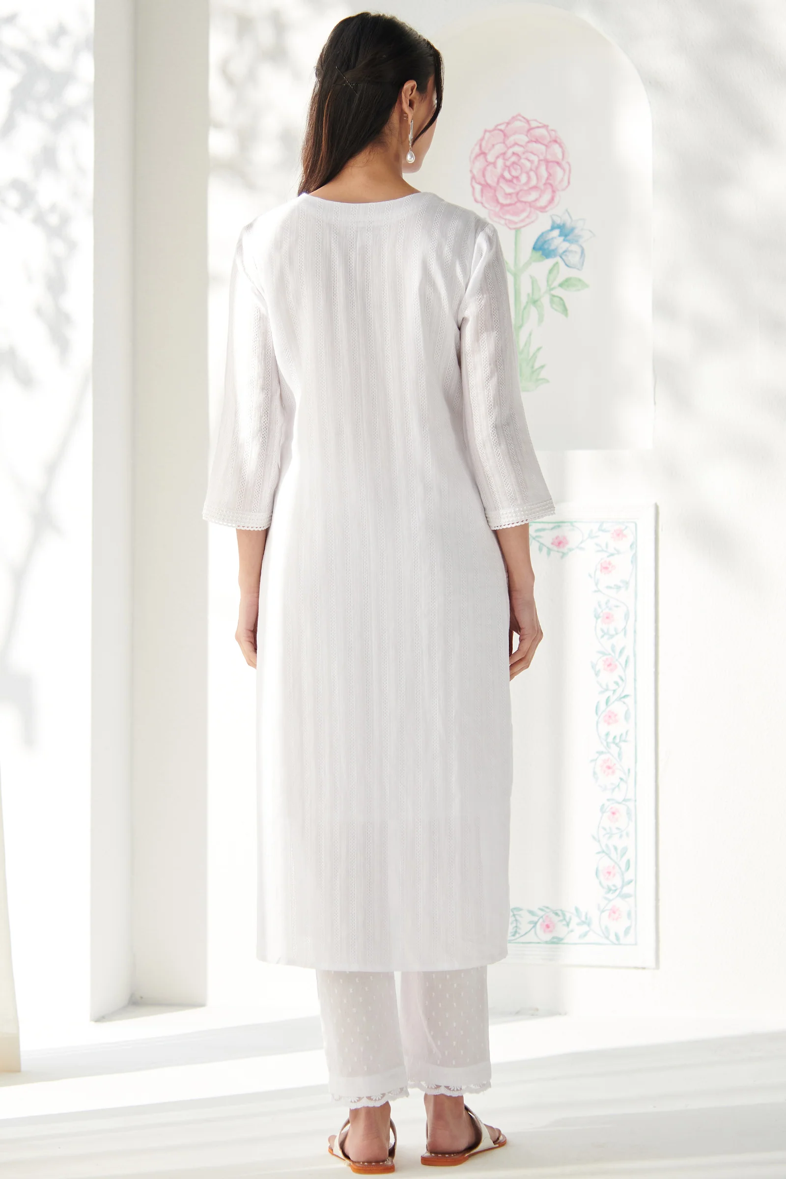 Roza Sameera White Kurta - Image 6
