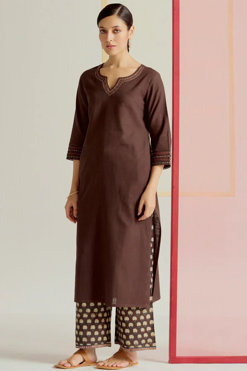 Roza Seerat Brown Kurta - Image 2