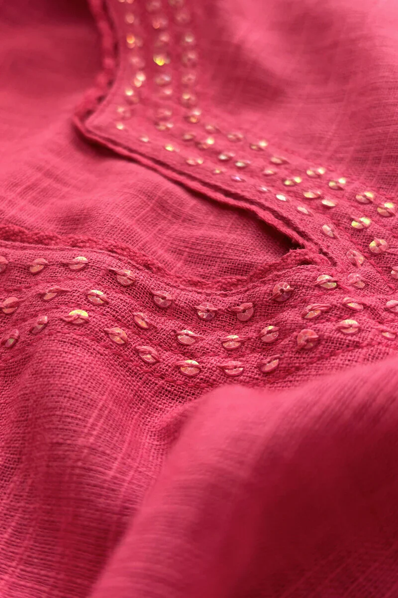 Surplus: Roza Seerat Fuchsia Kurta - Image 3