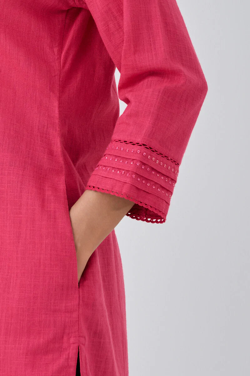 Surplus: Roza Seerat Fuchsia Kurta - Image 5