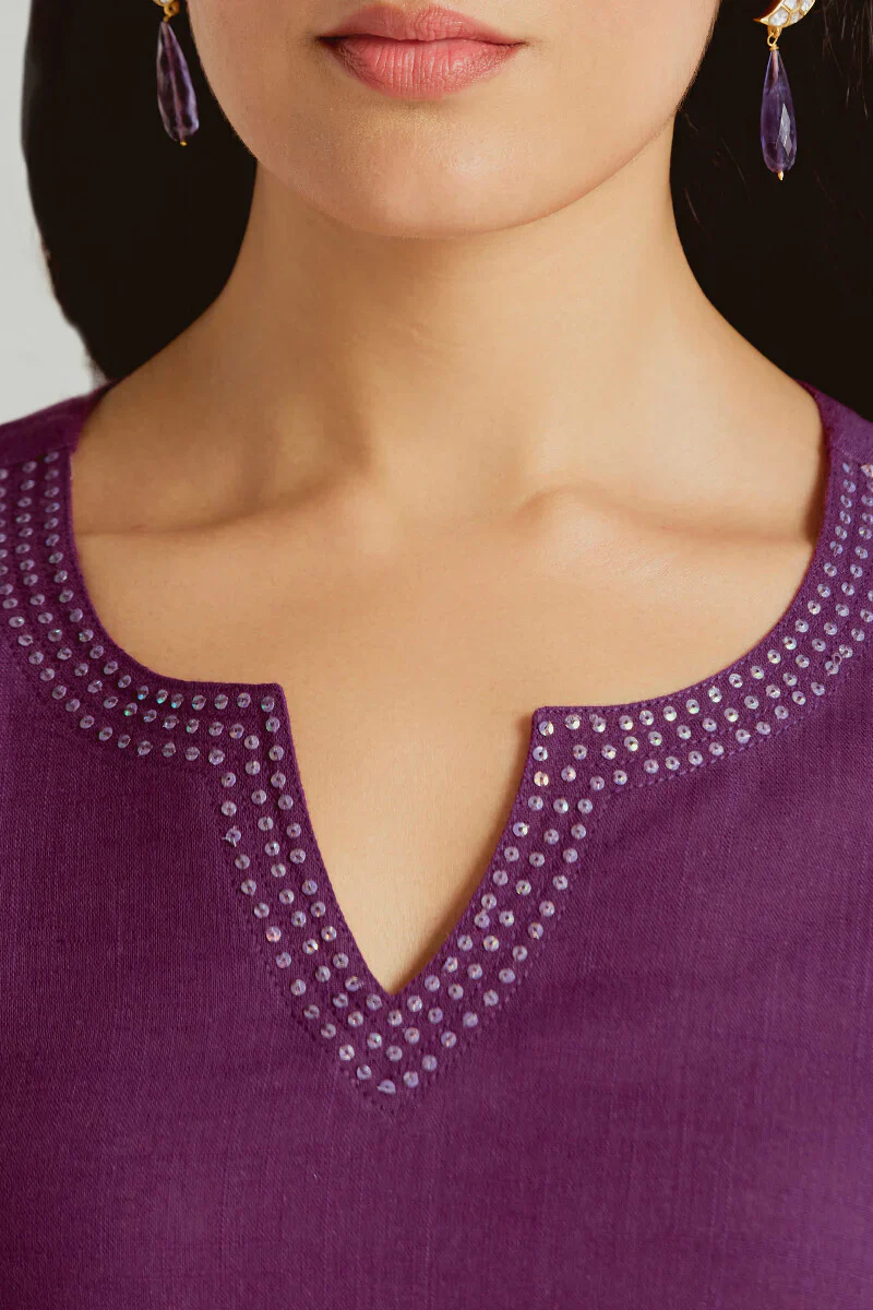 Surplus: Roza Seerat Purple Kurta - Image 4
