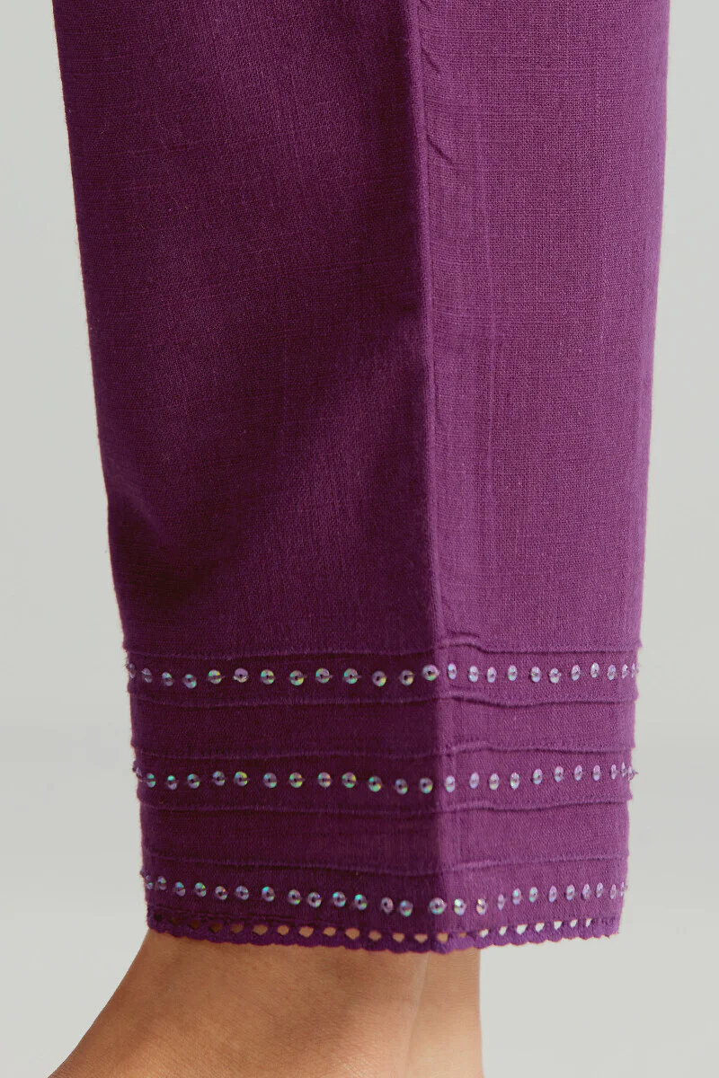 Roza Seerat Purple Narrow Pants - Image 2