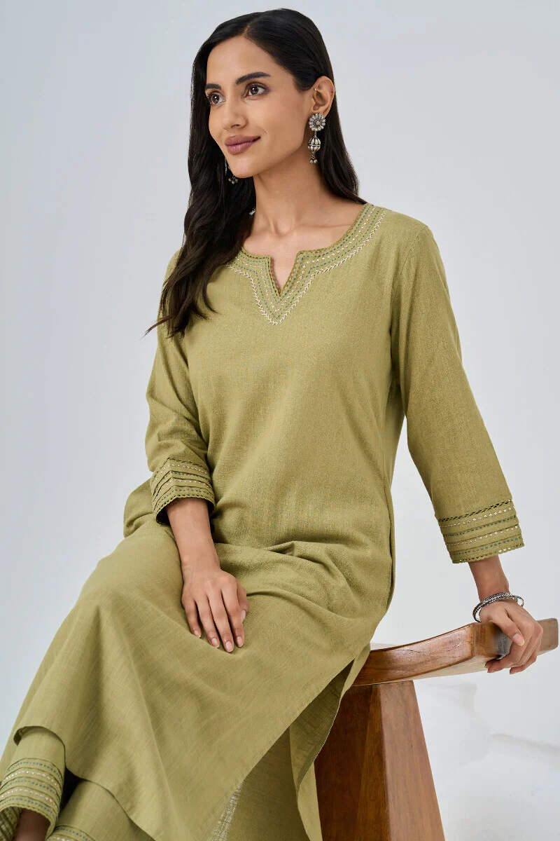 Roza Seerat Sage Green Kurta - Image 6