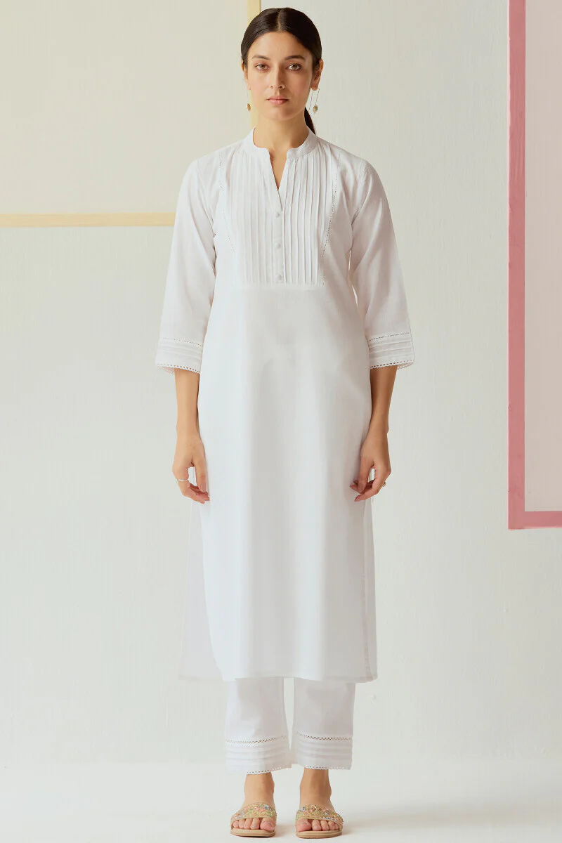 Roza Seerat White Narrow Pants - Image 3