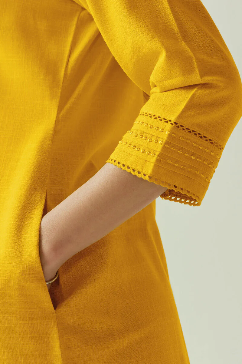 Roza Seerat Yellow Kurta - Image 5