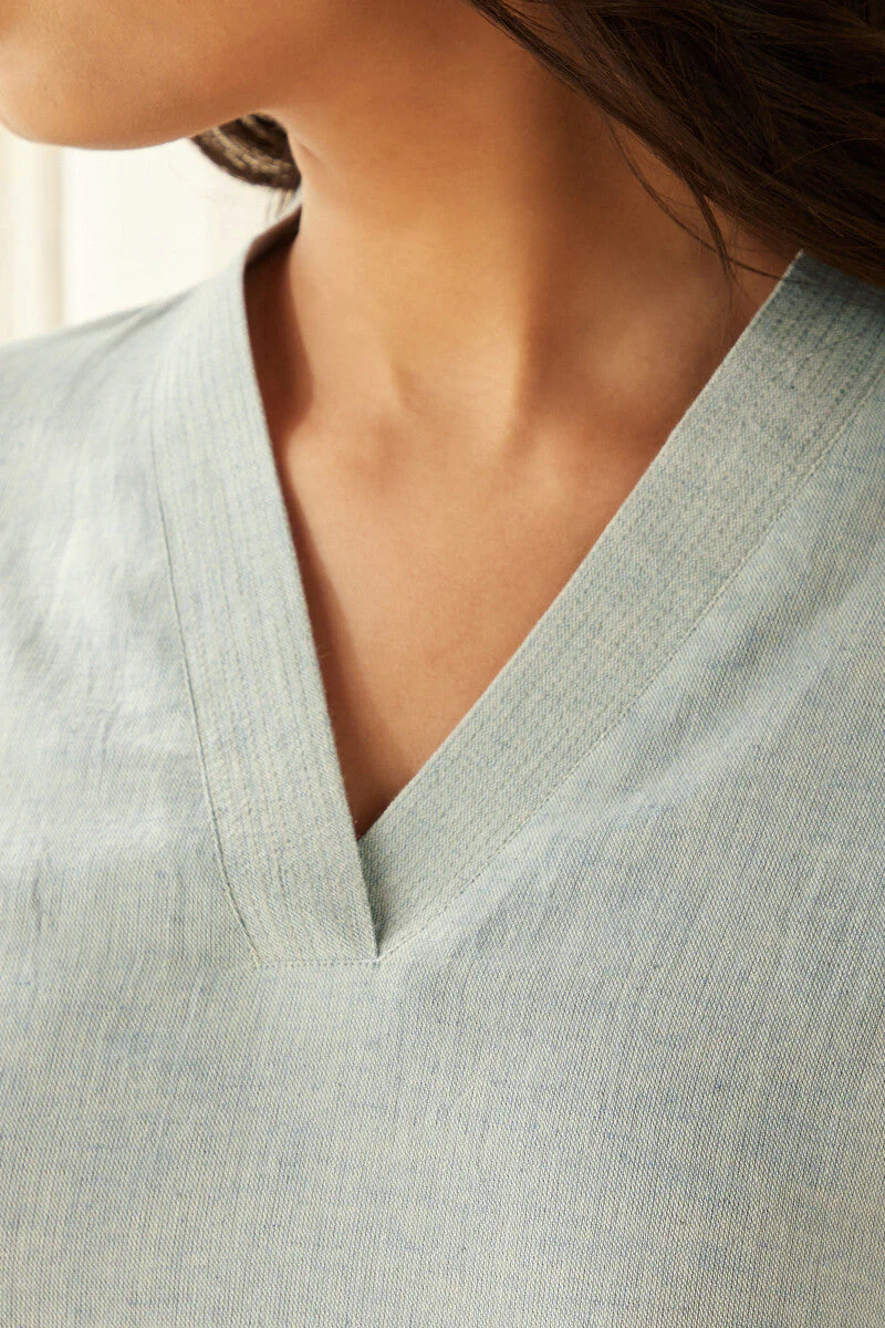 Roza Seher Blue Kurta - Image 5