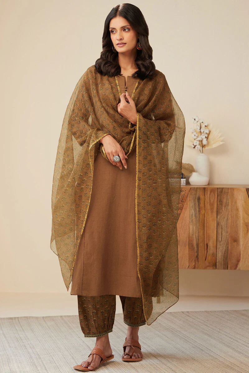 Roza Seher Brown Kurta - Image 4