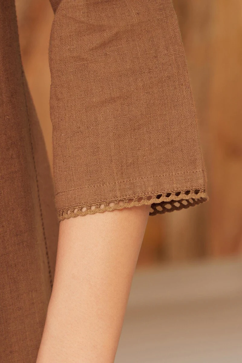 Roza Seher Brown Kurta - Image 6