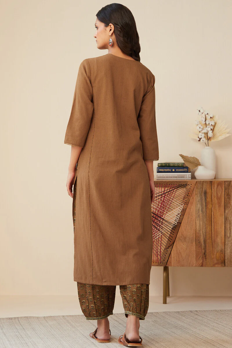 Roza Seher Brown Kurta - Image 8