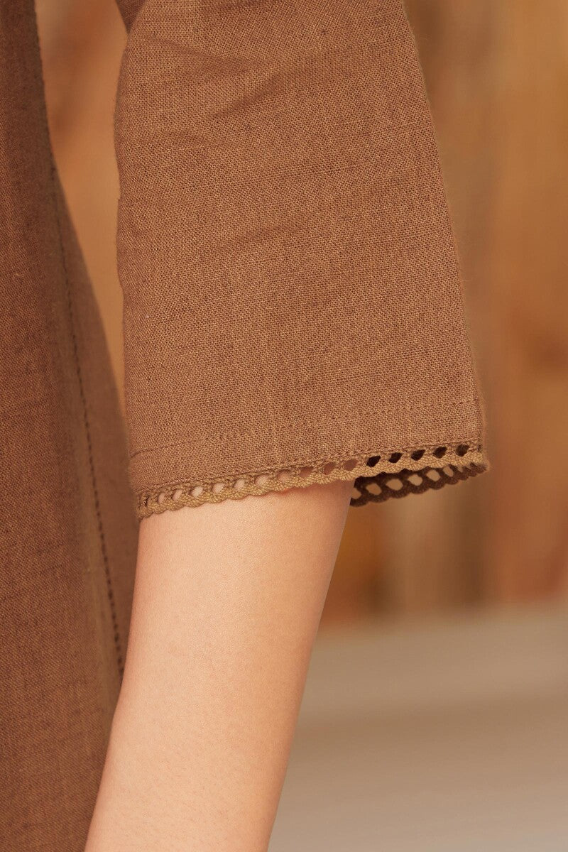 Roza Seher Brown Kurta - Image 6