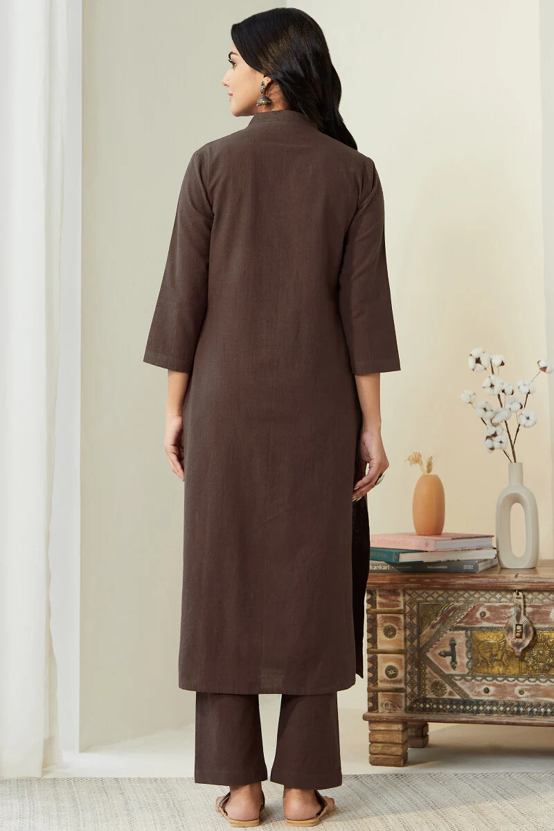 Roza Seher Brown Kurta - Image 7