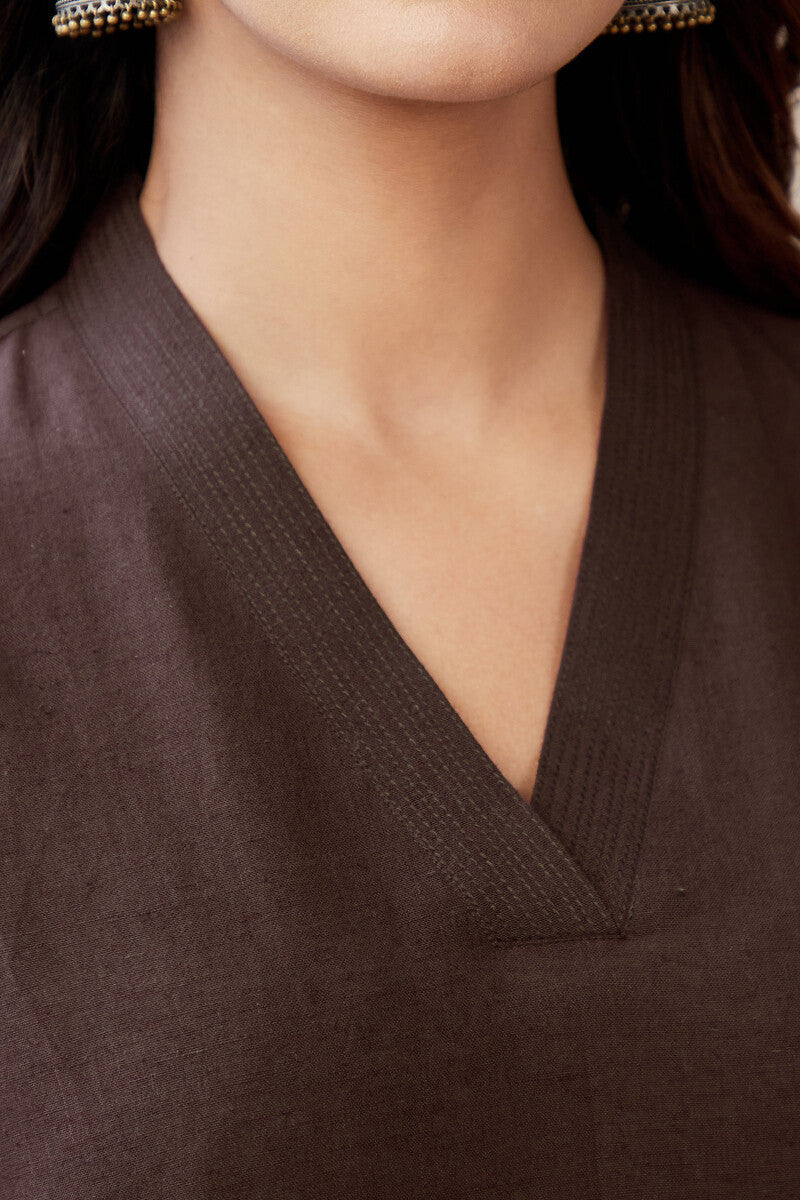 Roza Seher Brown Kurta - Image 3