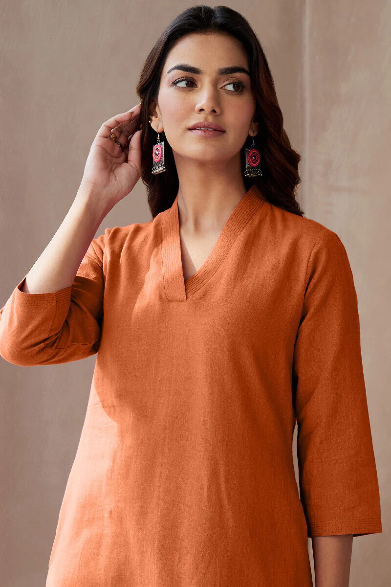 Roza Seher Burnt Orange Kurta - Image 4