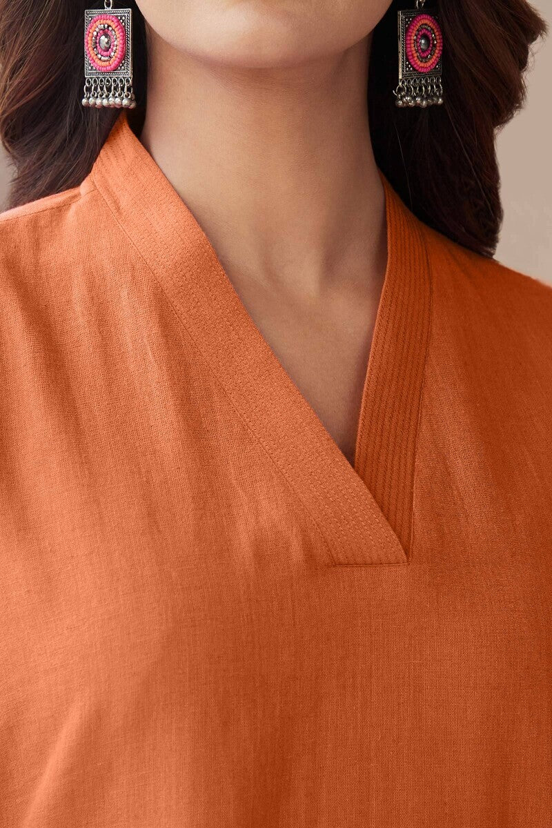 Roza Seher Burnt Orange Kurta - Image 5
