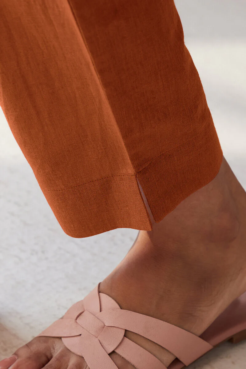 Roza Seher Burnt Orange Narrow Pants - Image 2