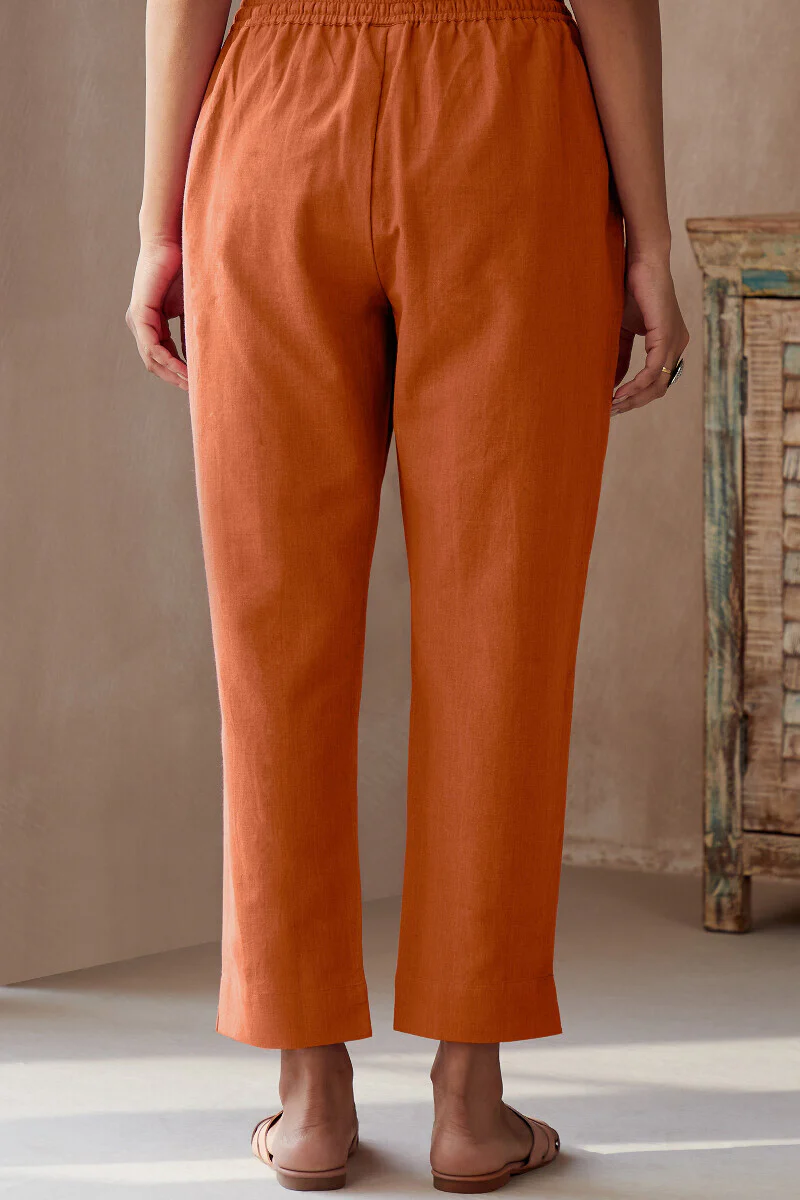 Roza Seher Burnt Orange Narrow Pants - Image 5