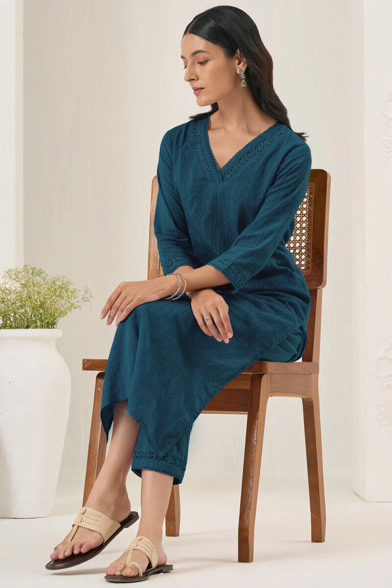 Roza Seher Cobalt Blue Kurta - Image 5