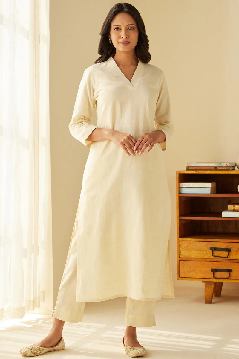 Roza Seher Cream Kurta - Image 2