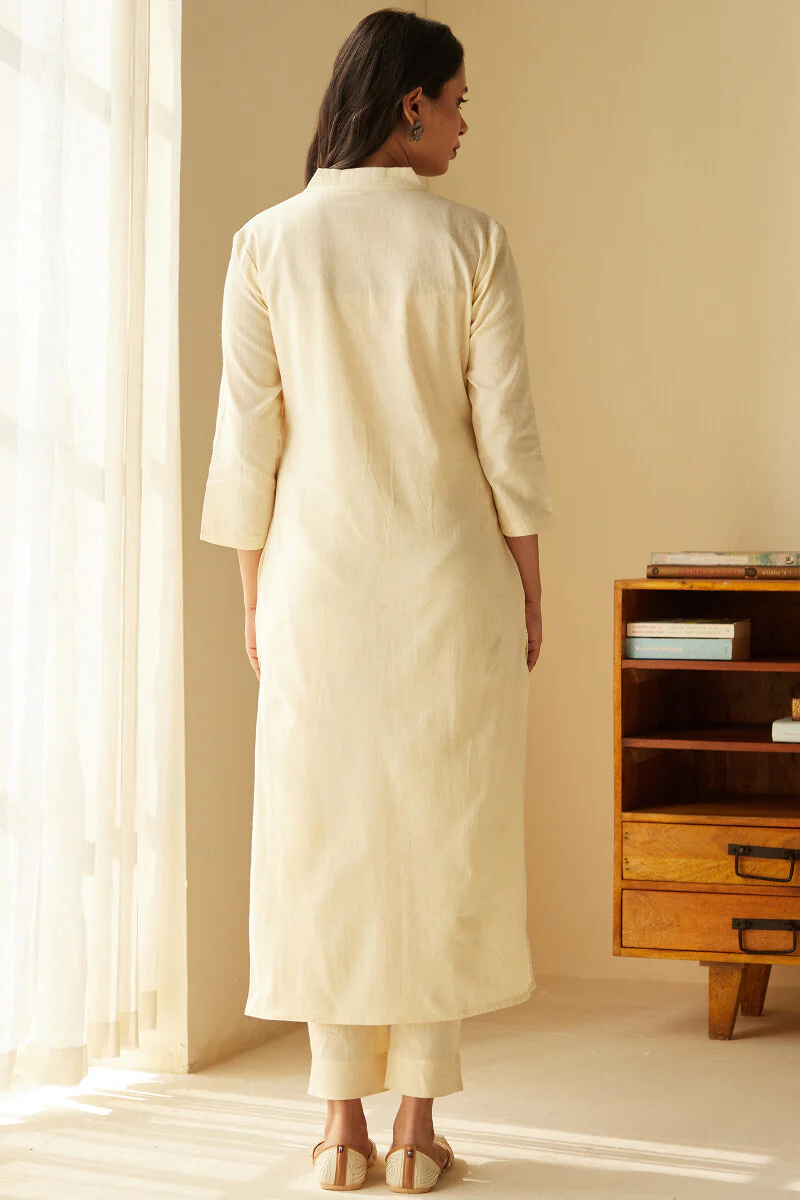 Roza Seher Cream Kurta - Image 8