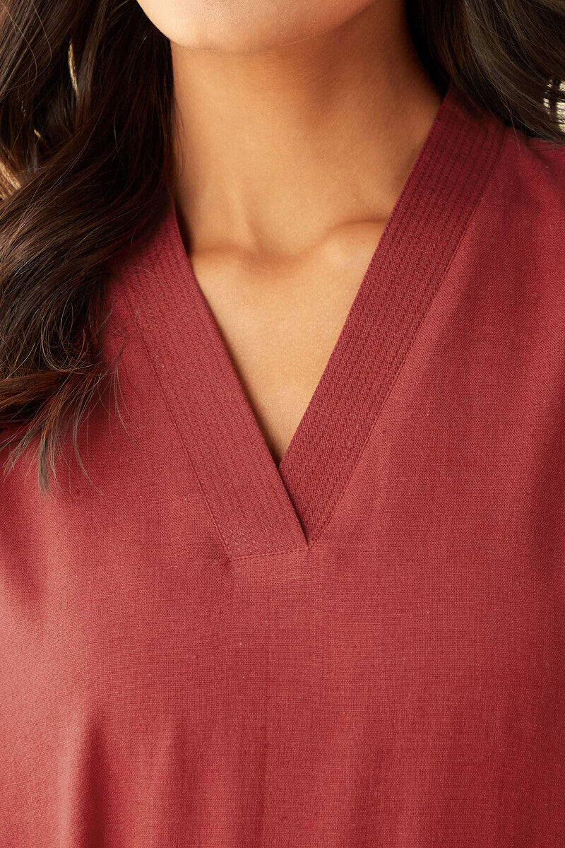 Roza Seher Crimson Red Kurta - Image 4