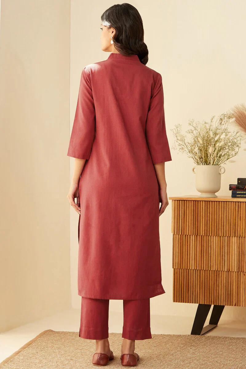 Roza Seher Crimson Red Kurta - Image 8