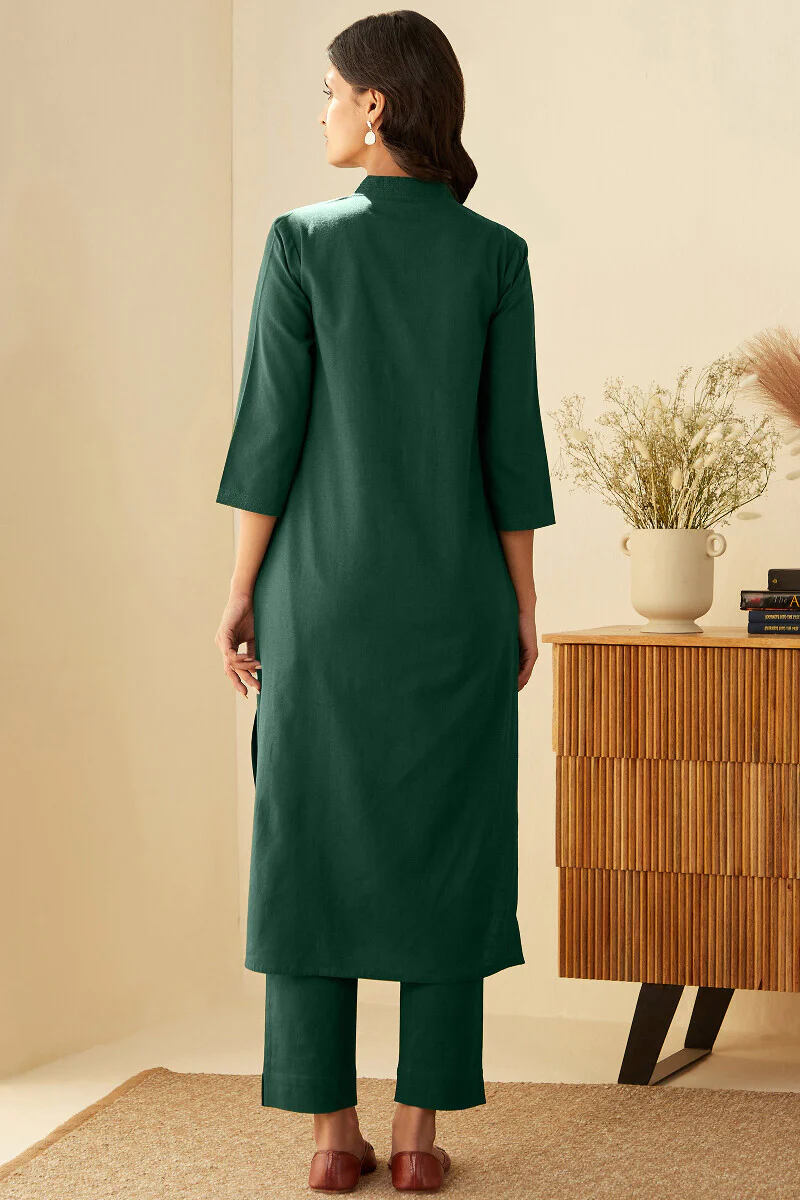 Roza Seher Emerald Green Kurta - Image 7