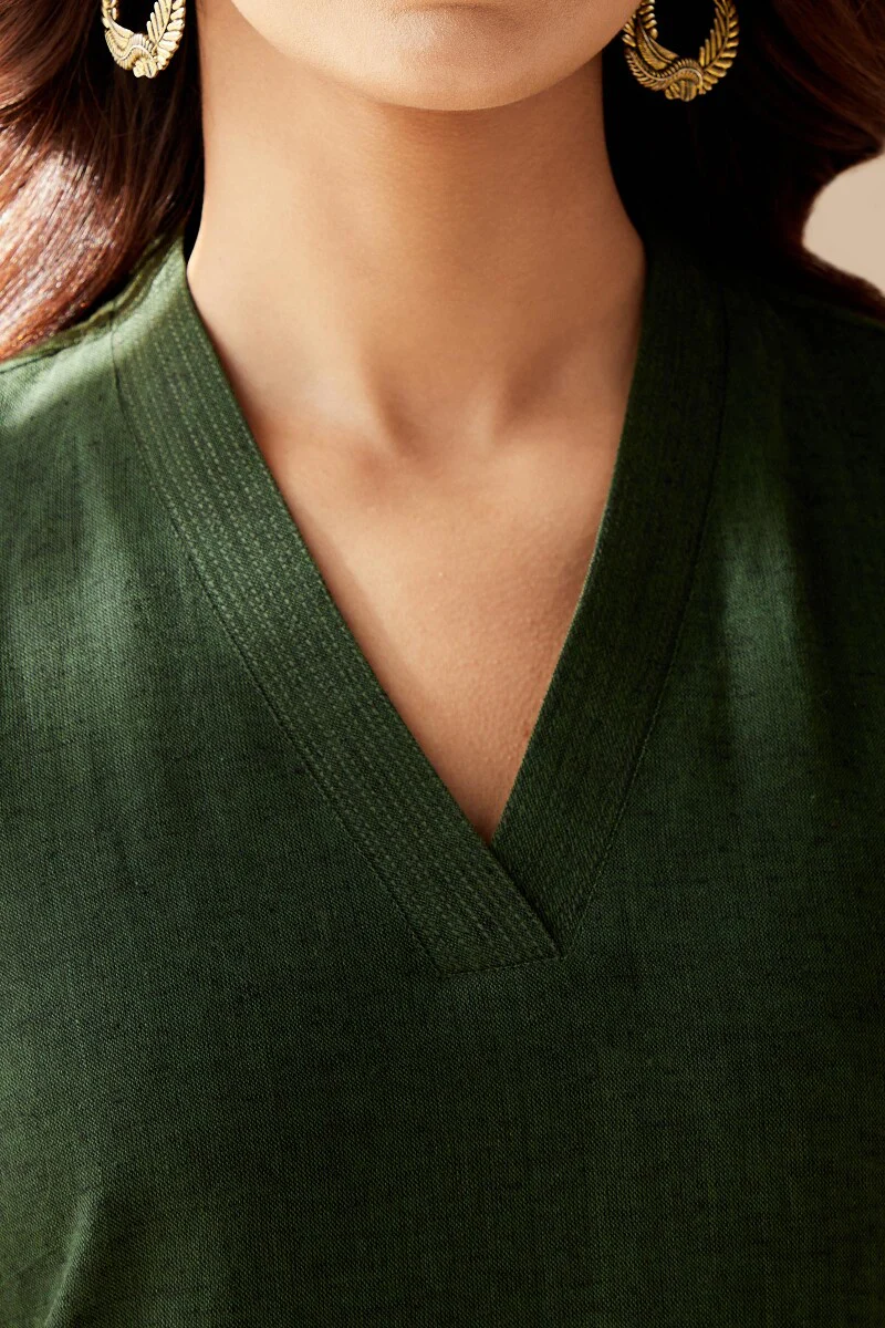 Roza Seher Forest Green Kurta - Image 4