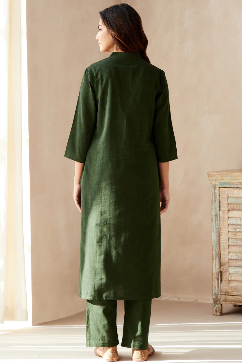 Roza Seher Forest Green Kurta - Image 9
