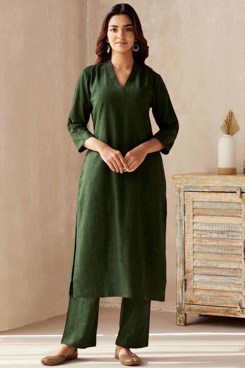 Roza Seher Forest Green Pants - Image 3