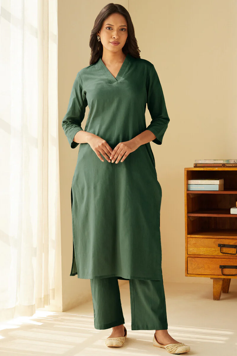 Roza Seher Forest Green Pants - Image 3