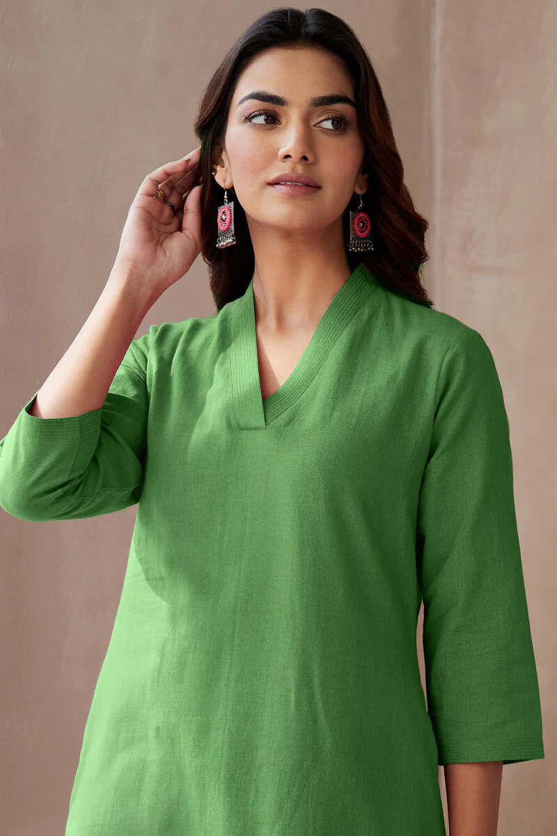Roza Seher Leaf Green Kurta - Image 4