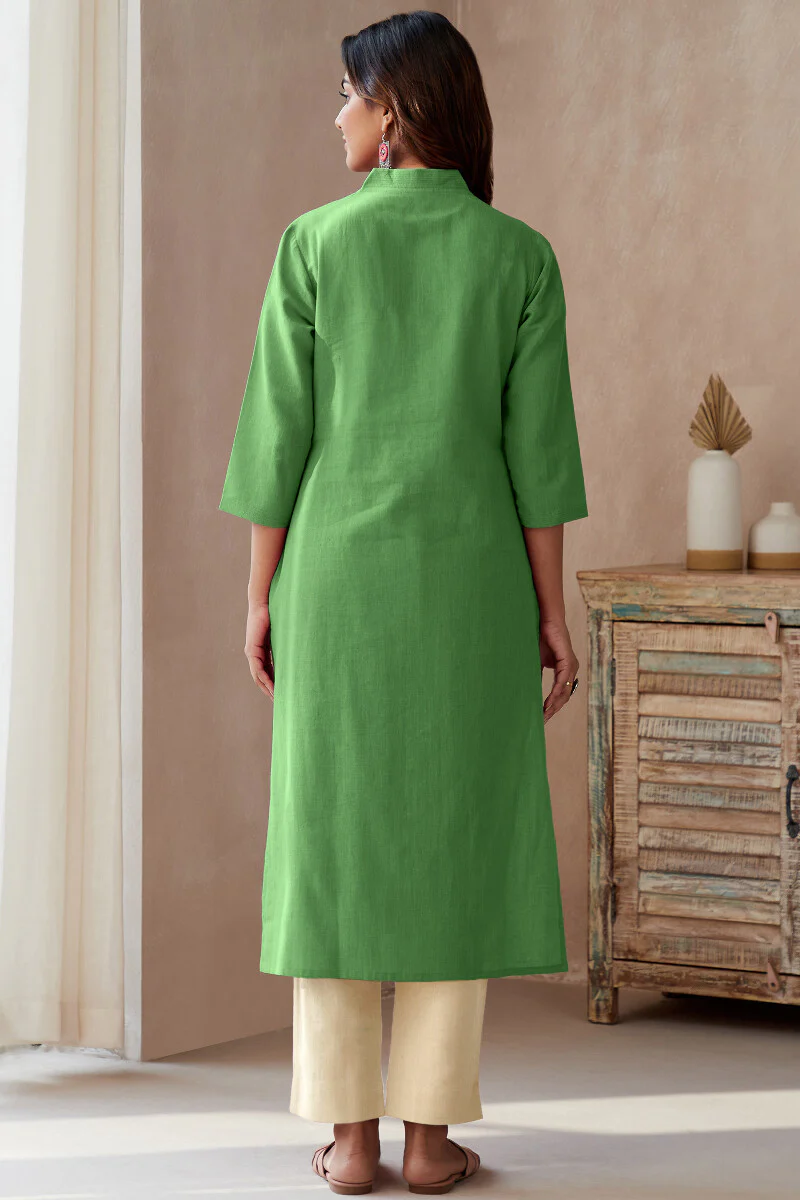 Roza Seher Leaf Green Kurta - Image 8