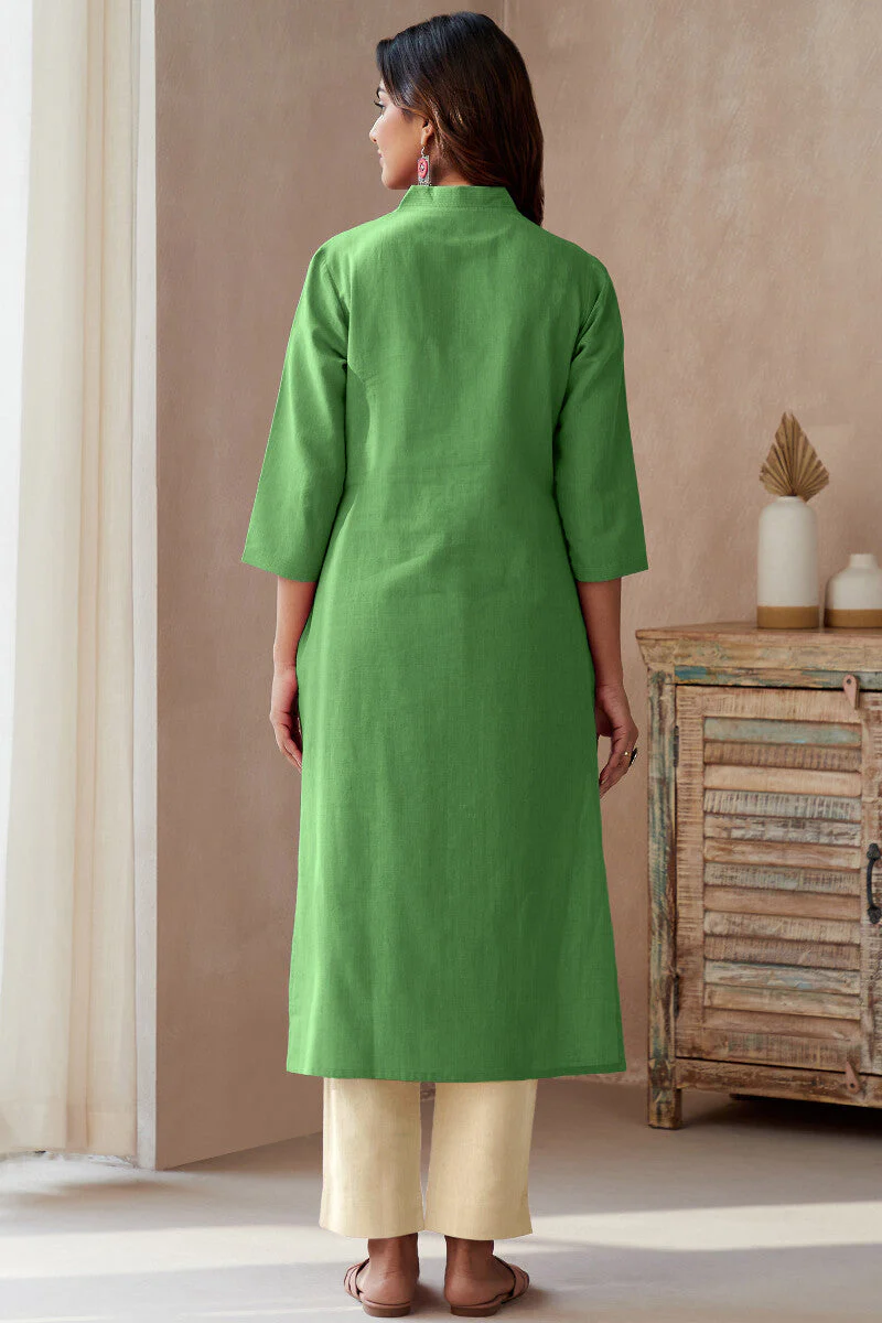 Roza Seher Leaf Green Kurta - Image 8