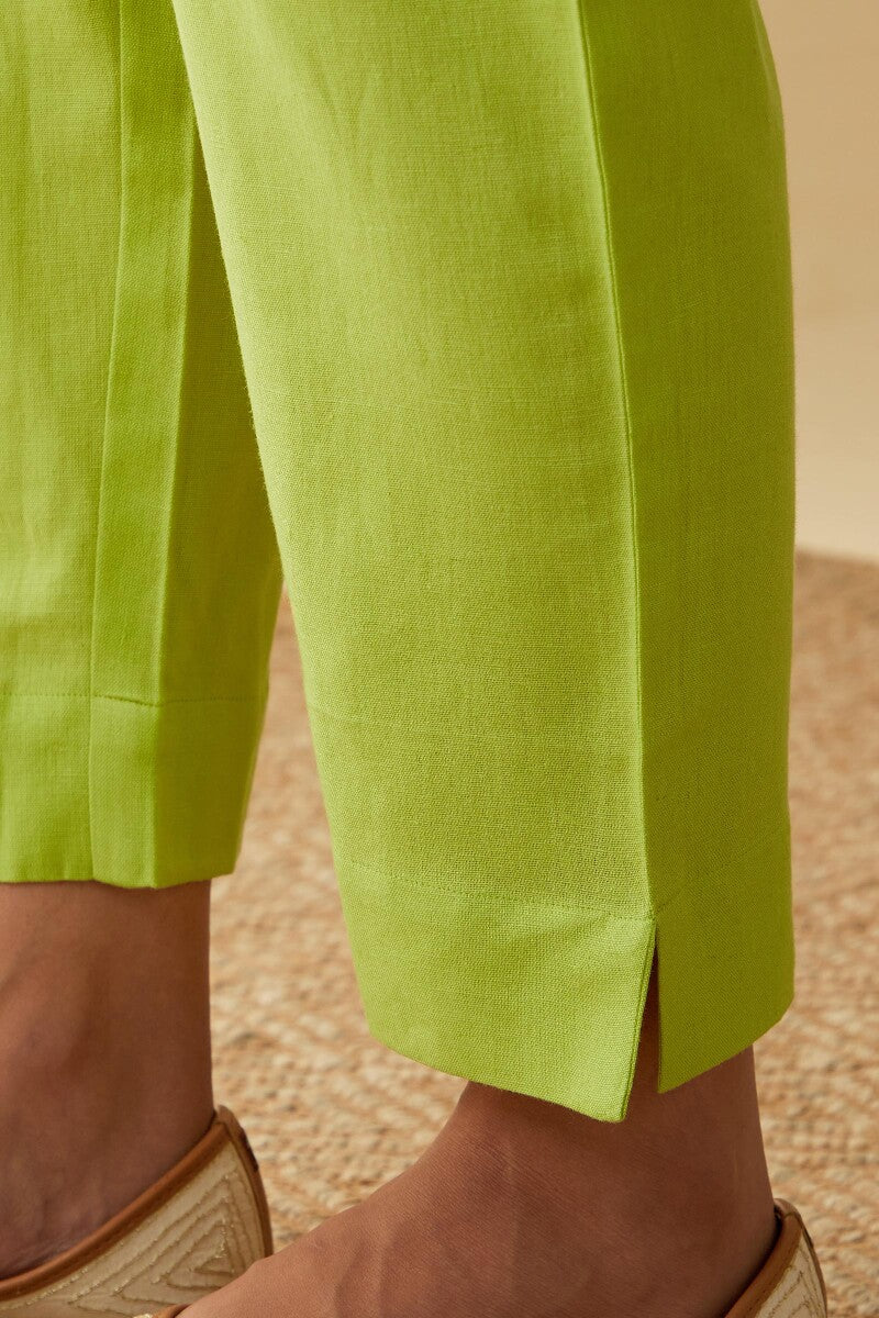 Roza Seher Lime Green Narrow Pants - Image 2