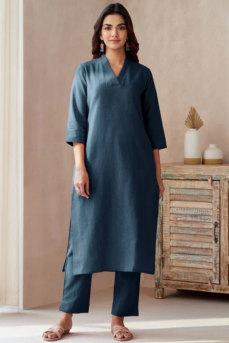 Roza Seher Midnight Blue Kurta - Image 2