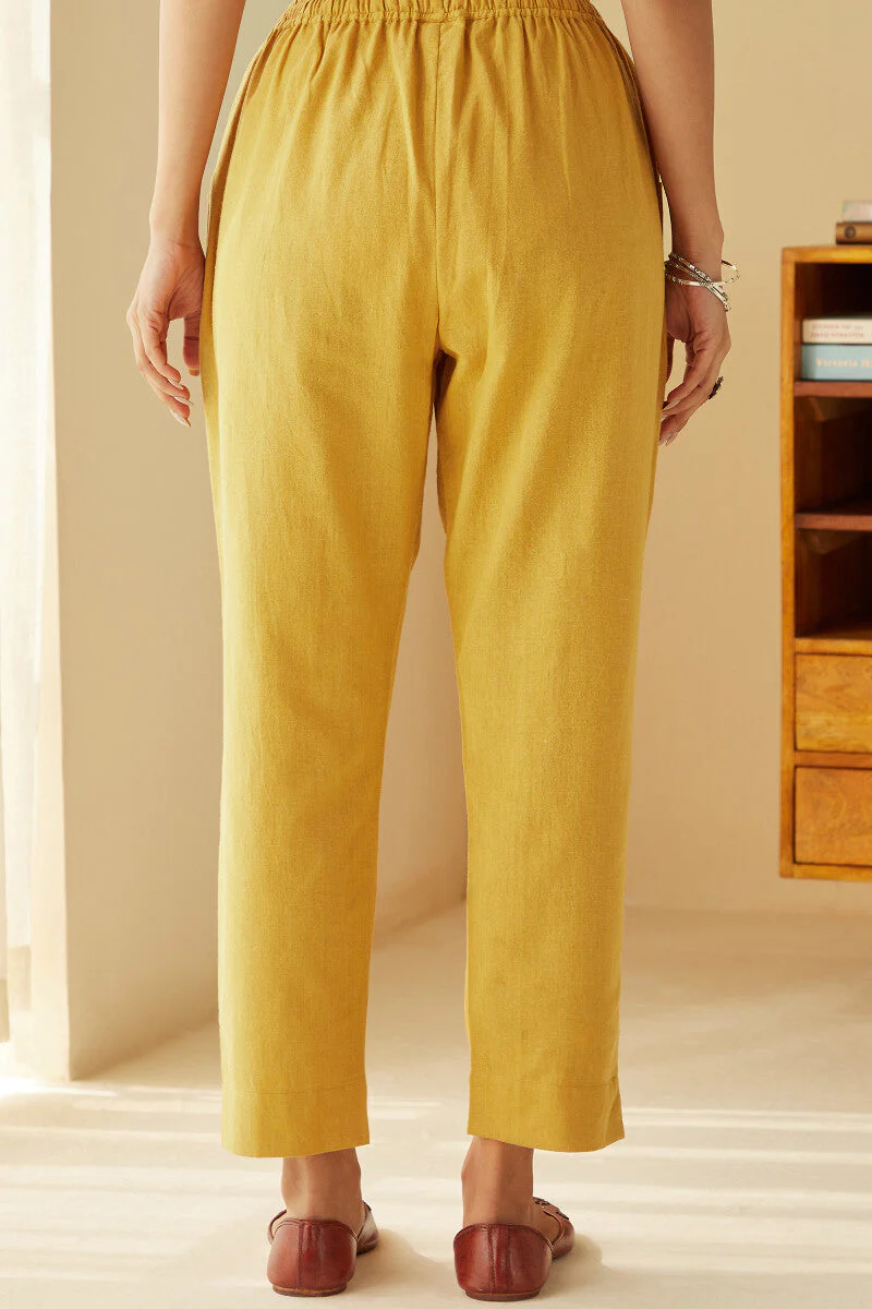 Roza Seher Mustard Narrow Pants - Image 5