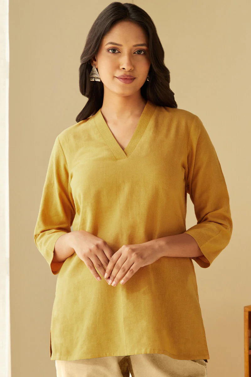 Roza Seher Mustard Top