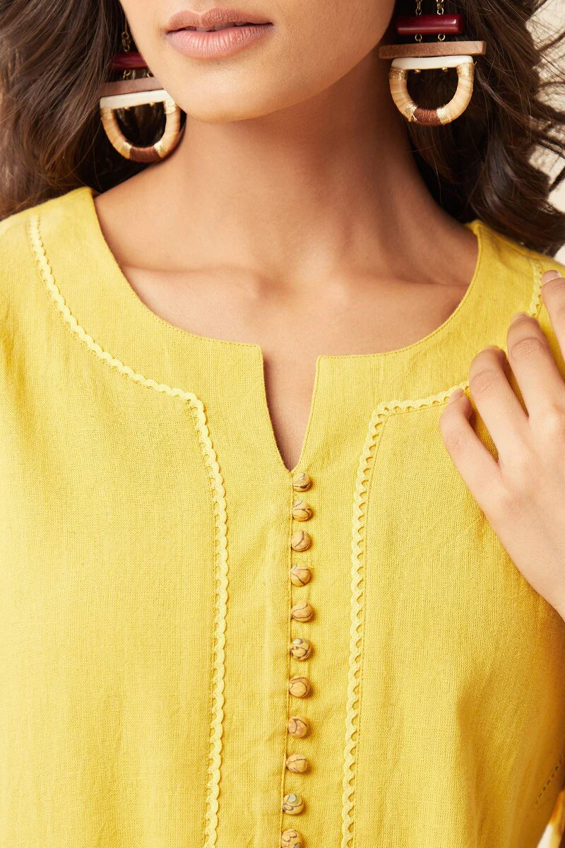 Roza Seher Mustard Yellow Kurta - Image 5