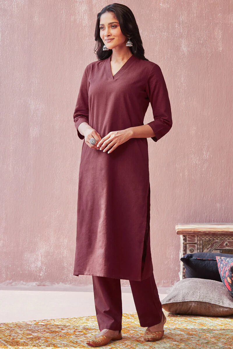 Roza Seher Persian Red Kurta - Image 2