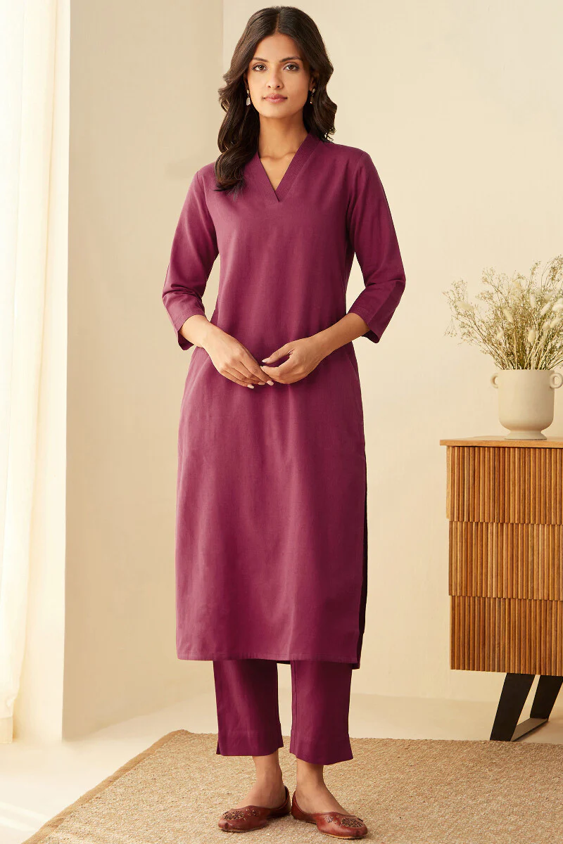 Roza Seher Raspberry Pink Kurta - Image 2
